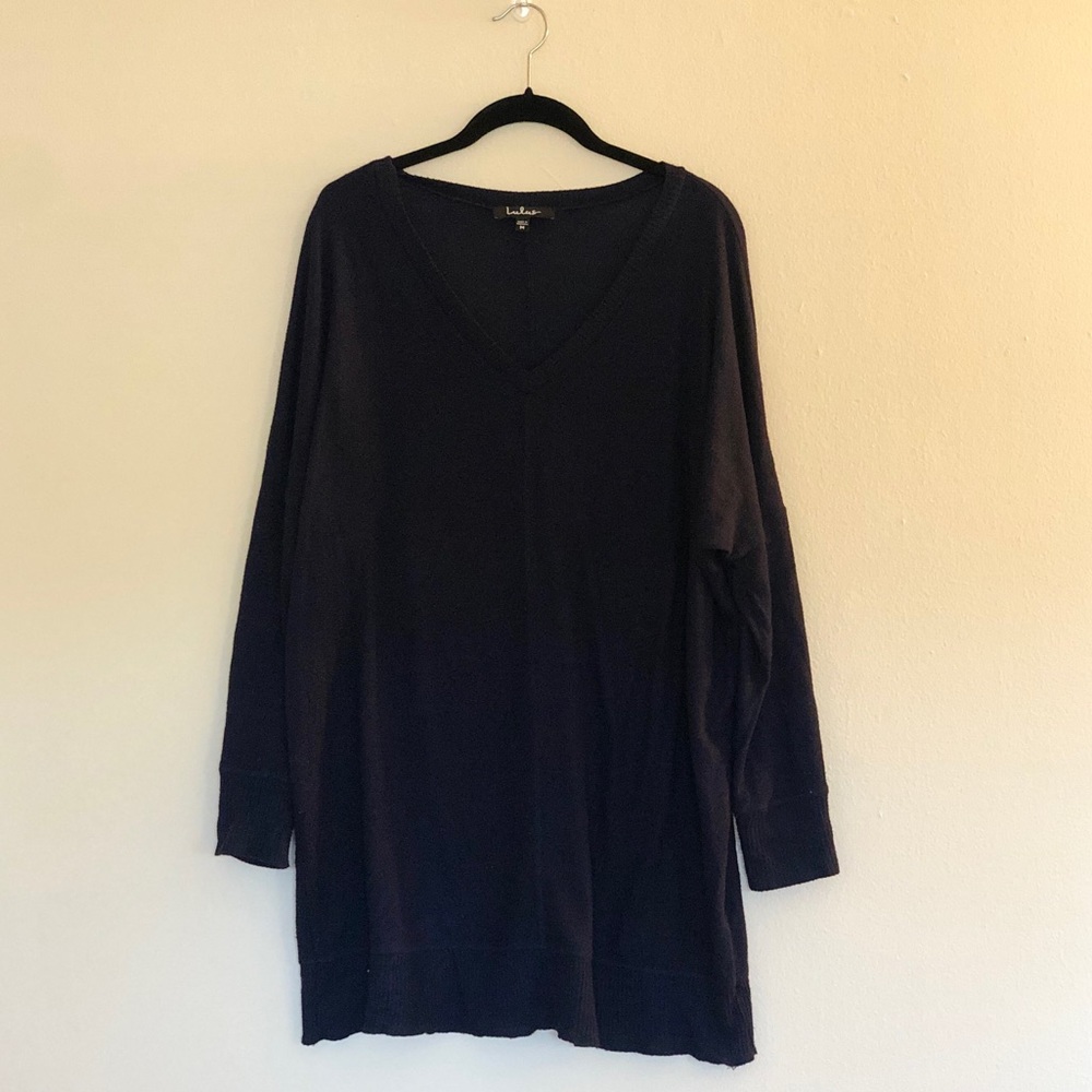 Navy blue sweater dress